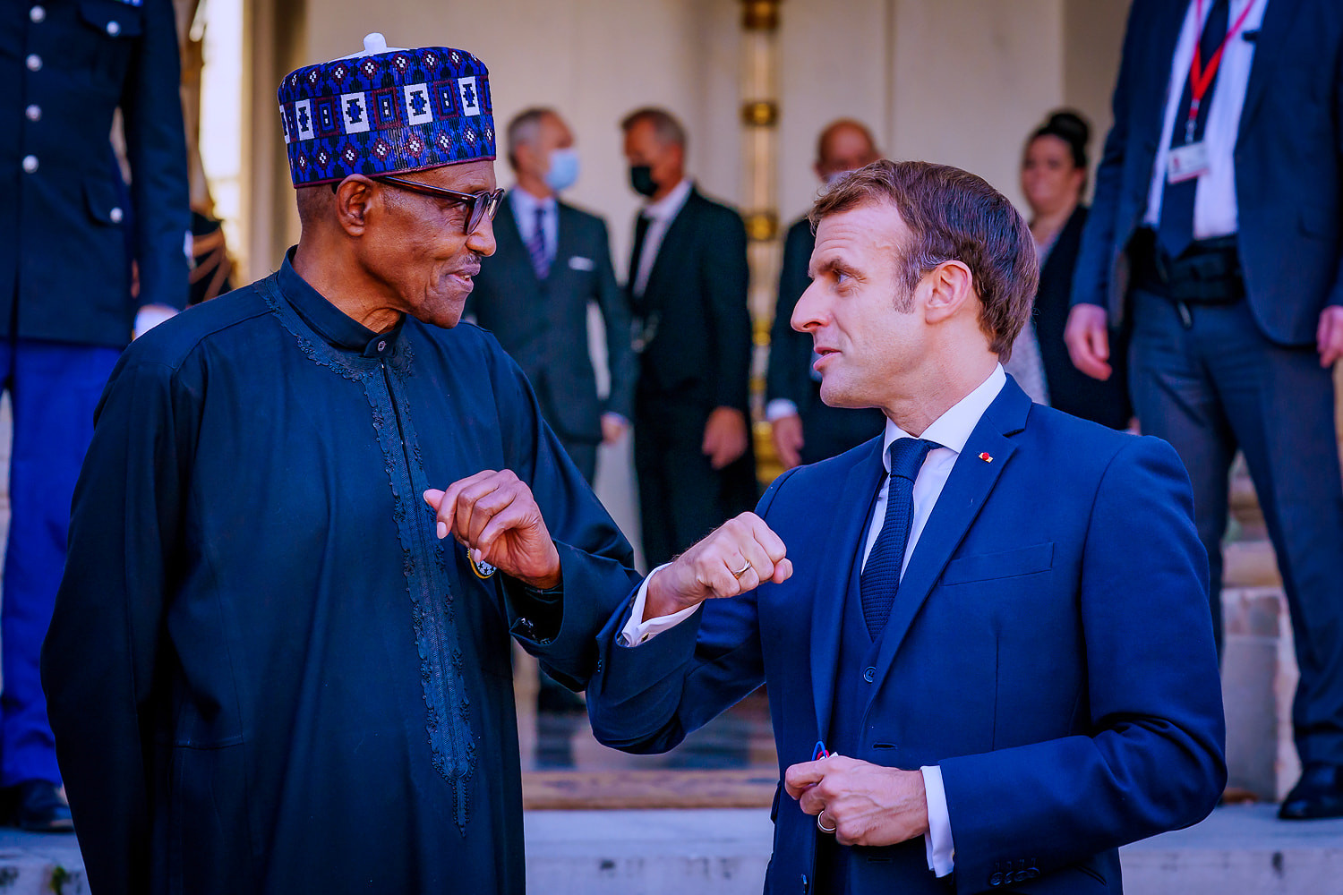 preident buhari and presidnet emmanuel macron