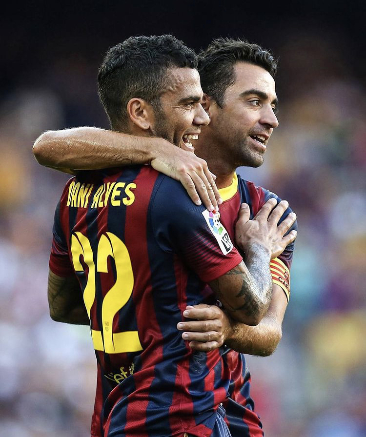 dani alves and Xavi hernandez